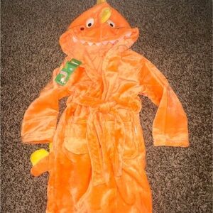 Orange Dinosaur Kids Bathrobe